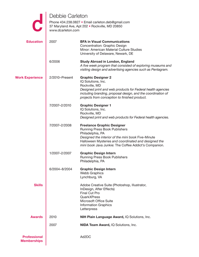 Deborah Carleton - Resume